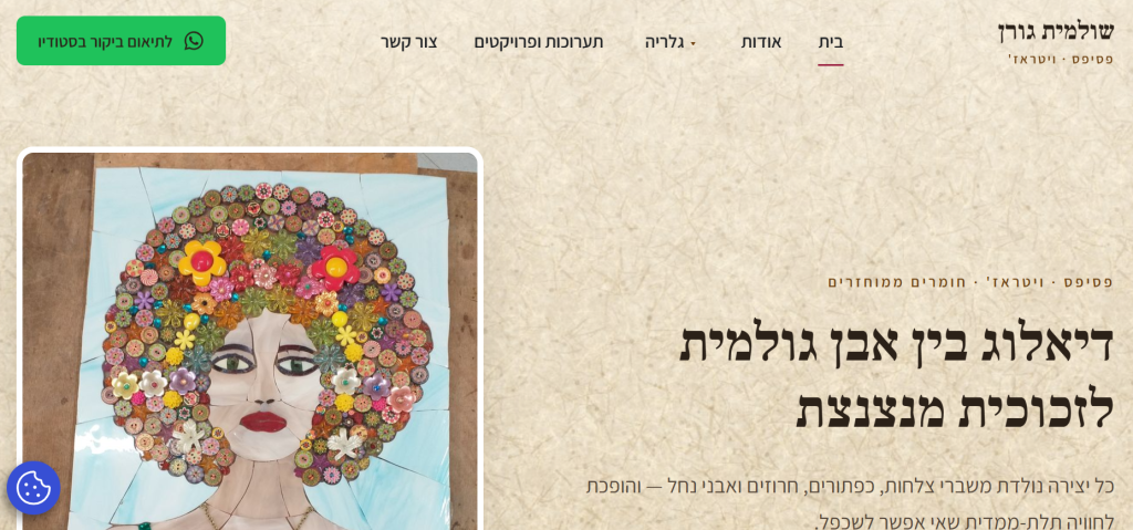 צילום מסך של האתר shlomit.ravenmedia.co.il
